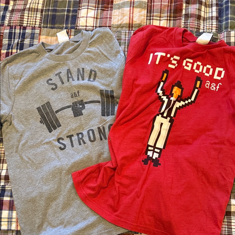 abercrombie kids Gray & Red Graphic Tees